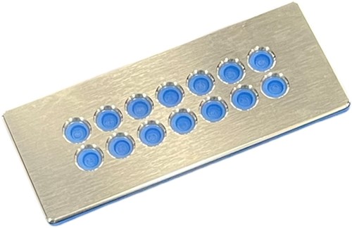 MurrPlastik RVS/EPDM kabeldoorvoerplaat met 14 kabeldoorvoeren 148 x 60 mm, 87663966 cablequick ® KDP Metall 60/14 FDA HD