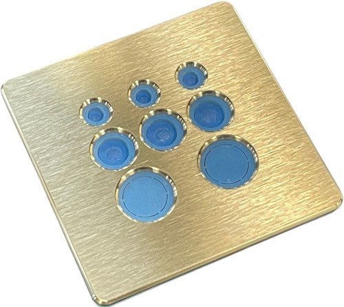 MurrPlastik RVS/EPDM kabeldoorvoerplaat met 8 kabeldoorvoeren 90 x 90 mm, 87663967 cablequick ® KDP Metall 90/8 FDA HD