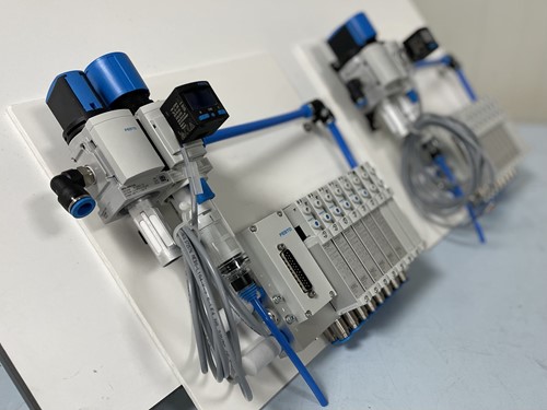 Pneumatiekpaneel met Festo VTUG 6 x 5/2-weg ventiel, 2 blindplaatsen-2