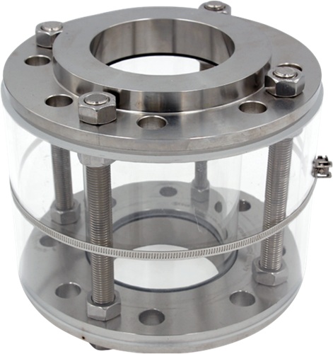 Buiskijkglas met flens, 620-DN100-1.4571-NBR-Mit SM Ebora