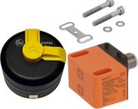 Inductieve klepstandsensor L voor pneumatische aandrijving met schakelnok 90 graden, IN5327+E12724+E11310