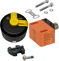 Inductive valve position sensor L for pneumatic actuator with 90 degree switching cam for shaft length 20 mm