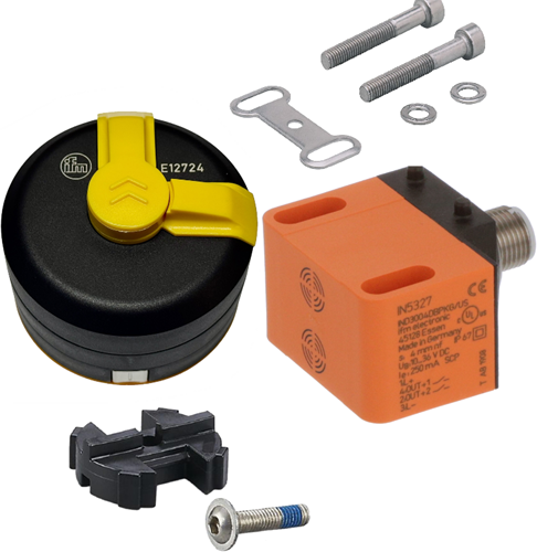 Inductive valve position sensor L for pneumatic actuator with 90 degree switching cam for shaft length 20 mm