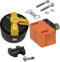 Inductive valve position sensor T for pneumatic actuator with 90 degree switching cam for shaft length 20 mm