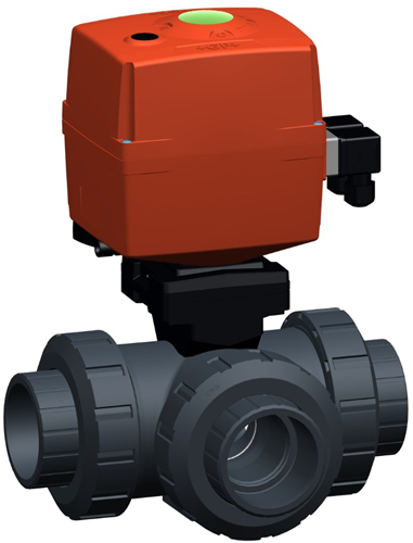 Georg Fischer 199167205, Ball Valve Typ 167 PVC-U/EPDM d32DN25, Socket 24V