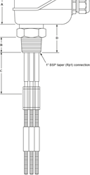 Spirax Sarco LP11 4<br />&nbspset of 4 electrodes 1000 mm material : stainless steel 316 L&nbsp<br />8 lock nuts<br />2 supports<br /><br /><br />
