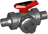 Georg Fischer Kogelkraan 543 PVC/EPDM T-H d16DN10, lijmeind Horizontaal T-boring, 161543221