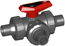 Georg Fischer 161543221, Ball Valve 543 PVC/EPDM T-H d16DN10