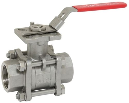 Kugelhahn DN20, PN64, 1.4408/PTFE-FKM, Anschweißenden, ISO 5211, DIN3202-S13