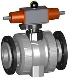 Georg Fischer Kogelkraan 230 PVC-C/FKM d75DN65, overschuifflens drukloos gesloten, 199234619