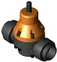 Stübbe PVC-U Drukhoudventiel DHV718 d63 PN10 PTFE/FPM 0,5-10 bar Sok, 147045