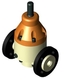 Stübbe PP Drukhoudventiel DHV712R d25 PN10 Din PTFE/FPM 0,3-10 bar PP/staal flens, 146953