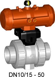 Georg Fischer 199230569, Ball Valve 230 PVC-C/EPDM d75DN65, Socket normally open
