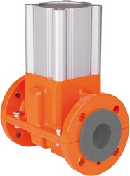 AKO Armaturen Pneumatisch bediende slangafsluiter OV, Flens (DIN) Aluminium/EPDM DN 20, OV020.04L.30P