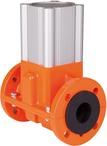 AKO Armaturen Mechanisches Schlauchquetschventil OV, Flansch (DIN) Aluminium/Natrlich gummi DN 32, OV032.03.30P