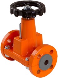 AKO Armaturen Manual controlled pinch valve OV, Flange (DIN) Aluminium/EPDM DN 32, OV032.04L.30M