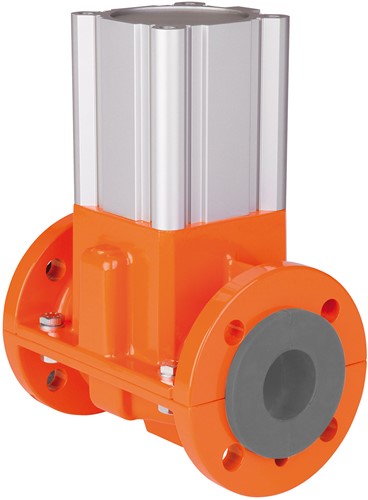 AKO Armaturen Mechanisches Schlauchquetschventil OV, Flansch (DIN) Aluminium/EPDM DN 32, OV032.04L.30P