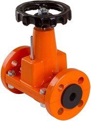 AKO Armaturen Manual controlled pinch valve OV, Flange (DIN) Aluminium/Nitrile DN 50, OV050.07.30M