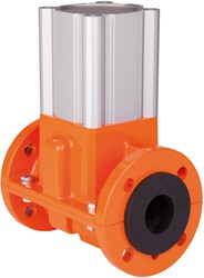 AKO Armaturen Pneumatic controlled pinch valve OV, Flange (DIN) Aluminium/EPDM DN 50, OV050.04.30P