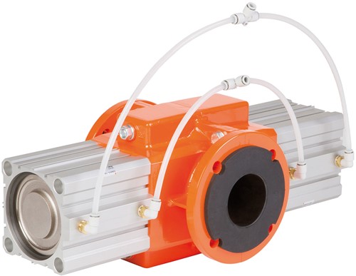 AKO Armaturen Pneumatic controlled pinch valve OV, Flange (DIN) Aluminium/Neoprene DN 65, OV065.01.30P2