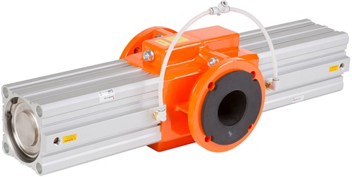 AKO Armaturen Pneumatic controlled pinch valve OV, Flange (DIN) Aluminium/Nitrile DN 100, OV100.07.30PA2