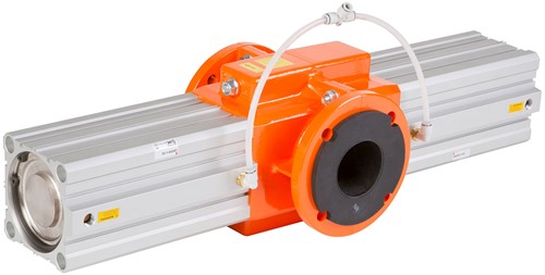 AKO Armaturen Mechanisches Schlauchquetschventil OV, Flansch (DIN) Aluminium/EPDM DN 150, OV150.04.30PA2