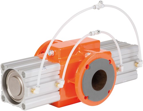 AKO Armaturen Pneumatic controlled pinch valve OV, Flange (DIN) Aluminium/EPDM DN 150, OV150.04L.30P2
