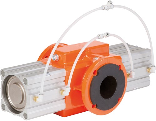 AKO Armaturen Pneumatisch bediende slangafsluiter OV, Flens (DIN) Aluminium/Nitrile DN 250, OV250.07.30P2