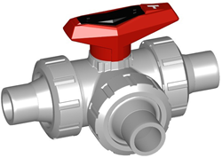 Georg Fischer 163543227, Ball Valve 543 CPVC/EPDM T-H d63DN50, glue end horizontal T-bore