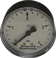 Uitverkoop Honeywell Manometer kunststof 0-4bar kast 63mm 1/4 mess achteraansl, M07M-A4
