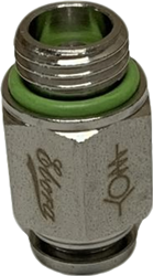 RVS 316 Push-in koppeling met terugslag- klep welke de lucht afsluit als de slang eruit genomen wordt, EBSS316CV-1/4-8 Ebora