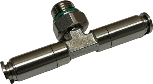 RVS 316 Push-in T-koppeling met terugslagklep zelfafsluitend, EBSS316CV-T-1/4-6 Ebora