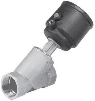 Spirax Sarco Pneumatic operated 2-way valve with angled spindle<br />Body : Bronze<br />Seal : PTFE<br />1/2 BSP thread<br />NC