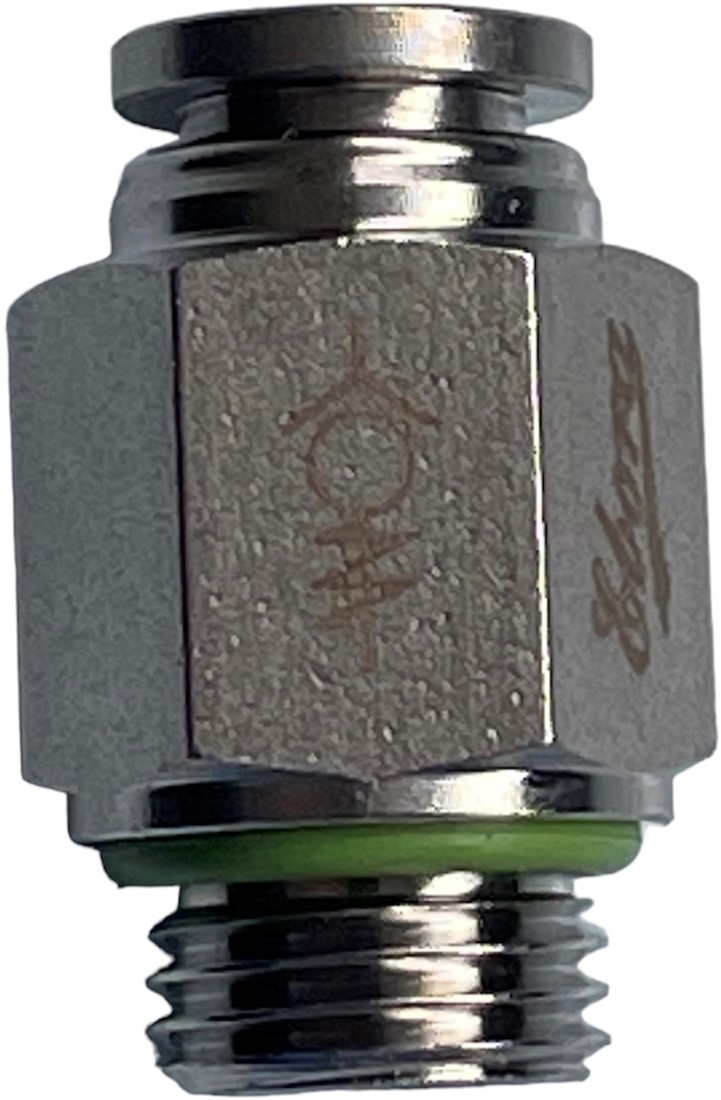 RVS 316 Push-in koppeling met terugslag- klep welke de lucht afsluit ...