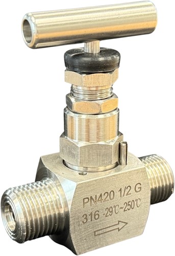 Naaldventiel 1/2 BSPP buitendraad, RVS 316 PN420, NVA-31123