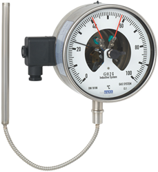 Wika Model 73-8xx Gas-actuated thermometer with switch contacts