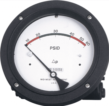 Mid-West Instrument pressure gauge with diaphragm with connection strip interface - model 140-3