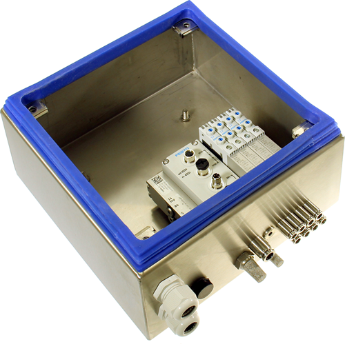 Pneumapole-K 4-fold AP, Pneumatic cabinet with 4 valve positions and Festo AP-I connection