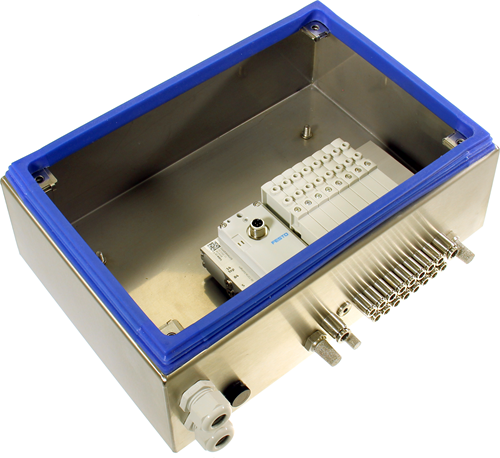 Pneumapole-K 8-fold IO, Pneumatiekkast met 8 ventielplaatsen en IO-link aansluiting