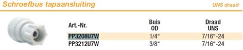 John Guest PP-inch schroefbus tapaansluiting UNS draad-2