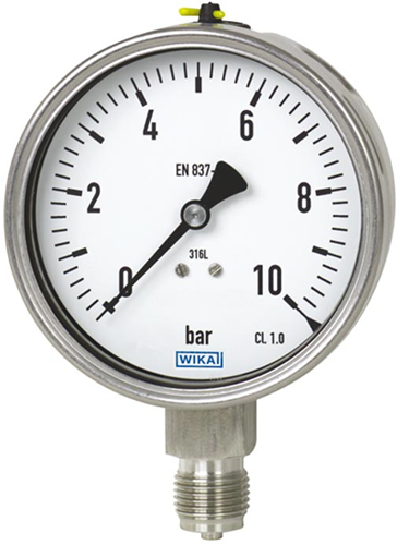 Wika Bourdon tube pressure gauge, Stainless steel 'Safety'