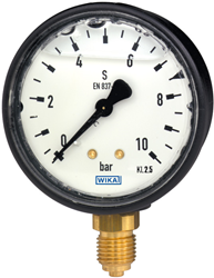 Wika Bourdon tube pressure gauge, copper alloy Plastic case