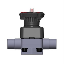 DIALOCK® diaphragm valve d50 DN40 PVC-U/EPDM with male ends for solvent welding, metric series, DKDV050E Ebora