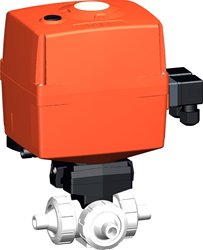 Georg Fischer Kogelkraan 169 PVDF/FKM T-H d40DN32, Stomplaseind 24V T-boring, 199169196