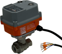 Ebora  2-teiliger Edelstahl-Kugelhahn 1/4 BSPP, PN63, mit Antrieb-AVA B10, Edelstahl/PTFE-FKM, 230V 50Hz, Laufzeit 5sec. EBQB18-31121-Ava B10 230 V