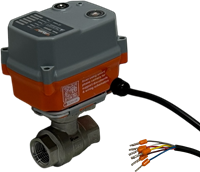 Ebora  2-teiliger Edelstahl-Kugelhahn 1/2 BSPP, PN63, mit Antrieb-AVA B10, Edelstahl/PTFE-FKM, 230V 50Hz, Laufzeit 5sec. EBQB18-31123-Ava B10 230 V