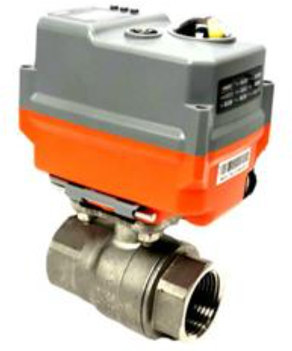 Ebora  2-teiliger Edelstahl-Kugelhahn 1 BSPP, PN63, mit Antrieb-AVA B20, Edelstahl/PTFE-FKM, 230V 50Hz, Laufzeit 10sec. EBQB18-31125-Ava B20 230 v