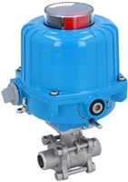 Ebora  3-teiliger Edelstahl-Kugelhahn DN8 BW, PN63, mit Antrieb-NE03, Edelstahl/PTFE-FKM, 230V 50Hz, Laufzeit 12sec. EBQC1860-NE034100