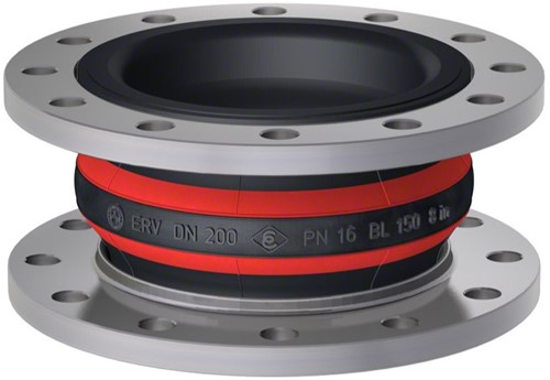 Elaflex Rubber expansion joint type ROTEX DN200, L=150 mm flanges DIN PN16 galvanized steel