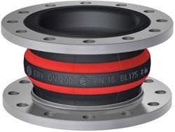 Elaflex Rubber expansion joint type ROTEX DN200, L=175 mm flanges DIN PN16 galvanized steel